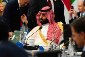 Saudi Arabian Crown Prince Mohammed bin Salman at an international conference.