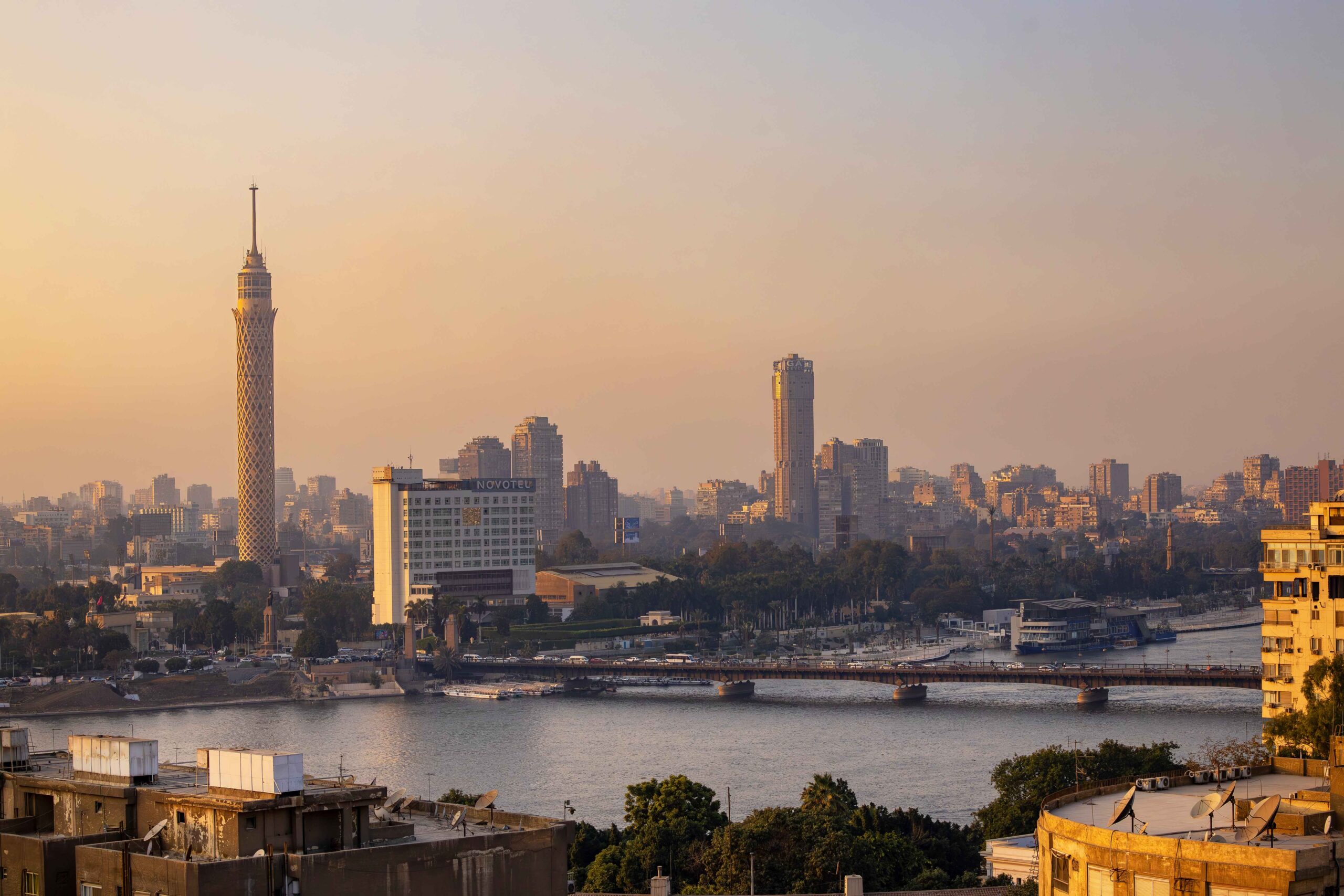 View of Cairo and the river Nile.