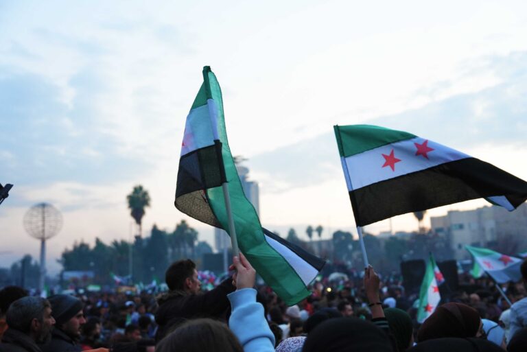 March 15, the anniversary of the Syrian revolution. Syrians celebrate the fall of the Assad regime and oppose the civil war. Syria, January 10, 2025.