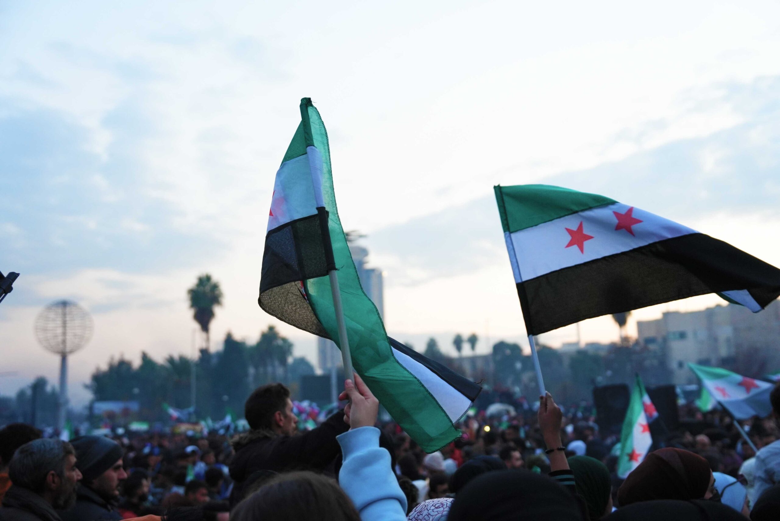 March 15, the anniversary of the Syrian revolution. Syrians celebrate the fall of the Assad regime and oppose the civil war. Syria, January 10, 2025.
