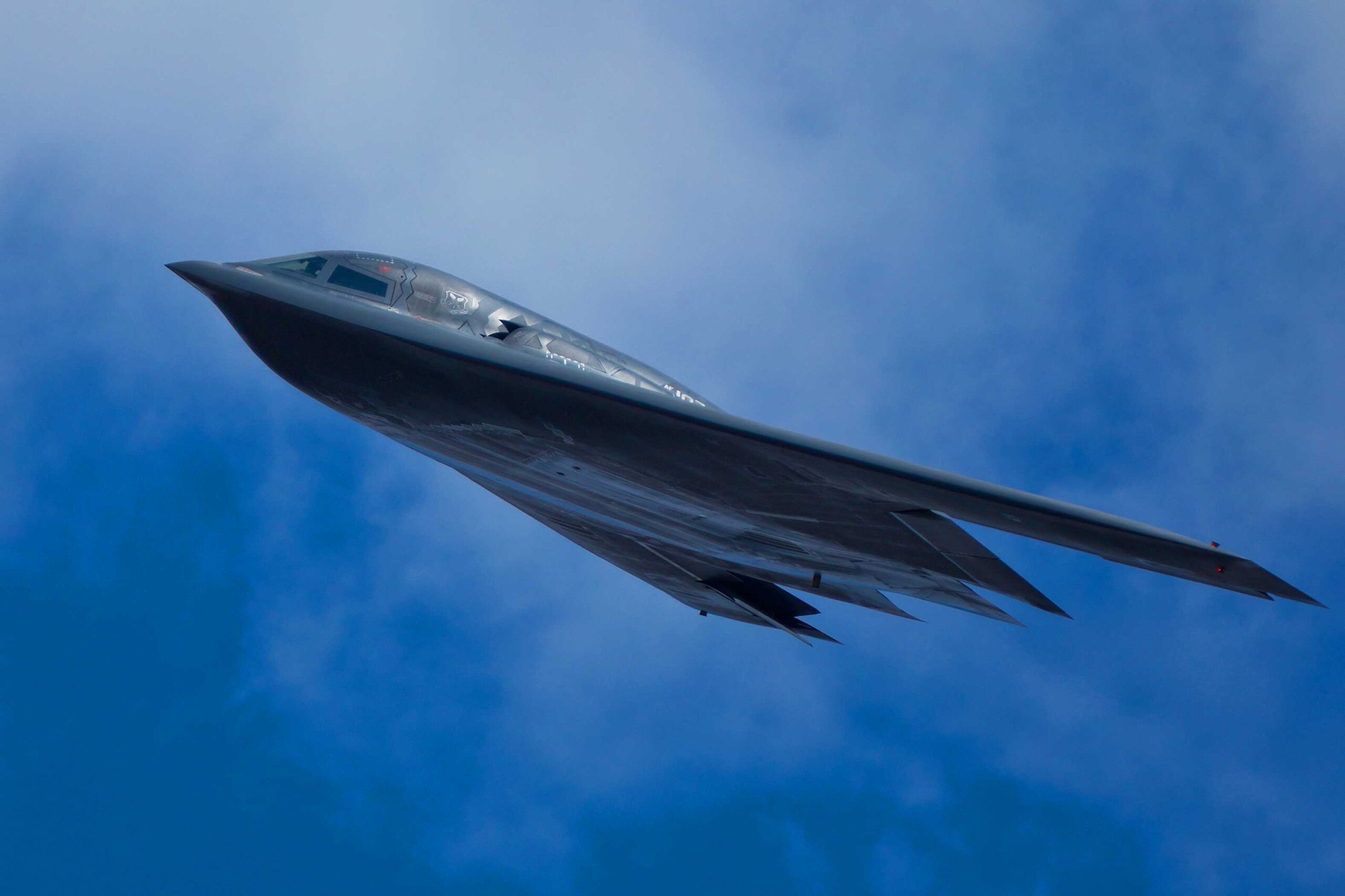 TACOMA, WA - JULY 21: Northrop Grumman B-2A Spirit (Spirit of Ohio) flyby demonstration during Air Expo at McChord Field Joint Base Lewis-McChord on July 21, 2012 in Tacoma, WA.