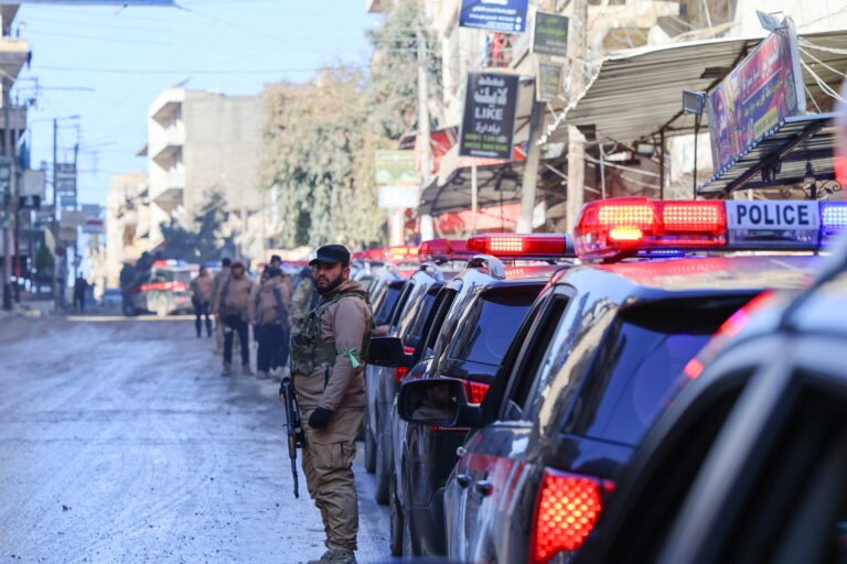 The conflict between Kurdish forces SDF and the Syrian army. The Syrian army has deployed in the Sheikh Maqsoud area after Kurdish forces withdrew following fierce clashes. Syria - January 10, 2026