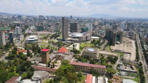 addis ababa city aerial view, ethiopia, africa