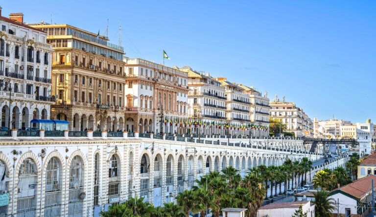 Algiers, Algeria - May 9 2024 : Historical center in sunny weather, HDR Image