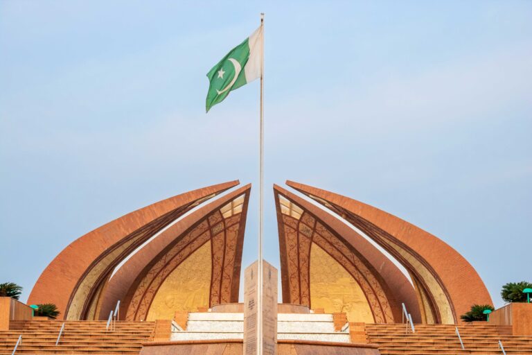 Pakistan Monument, Islamabad with Pakistans Flag