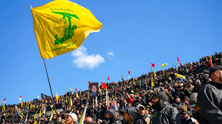 Beirut, Lebanon - February 23, 2025 - People Walking at The Funeral of Sayed Hassan Nasrallah Leader of Hezbollah Organization Around his Coffin