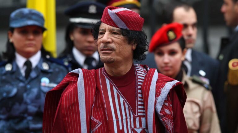Kyiv - November 4, 2008: President of Libya's Muammar Gaddafi during a state visit to Ukraine, November 4, 2008 in Kyiv, Ukraine.