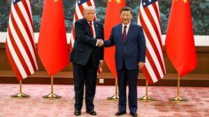 President Donald J. Trump participates in a welcome ceremony with President Xi Jinping of the People's Republic of China, Thursday, May 14, 2026, at the Great Hall of the People in Beijing, China.