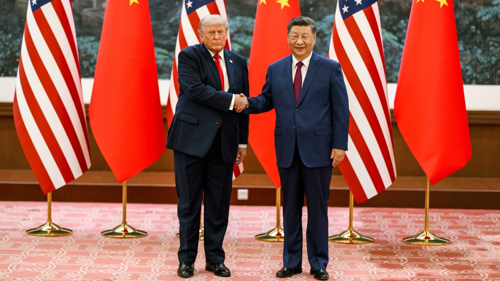 President Donald J. Trump participates in a welcome ceremony with President Xi Jinping of the People's Republic of China, Thursday, May 14, 2026, at the Great Hall of the People in Beijing, China.